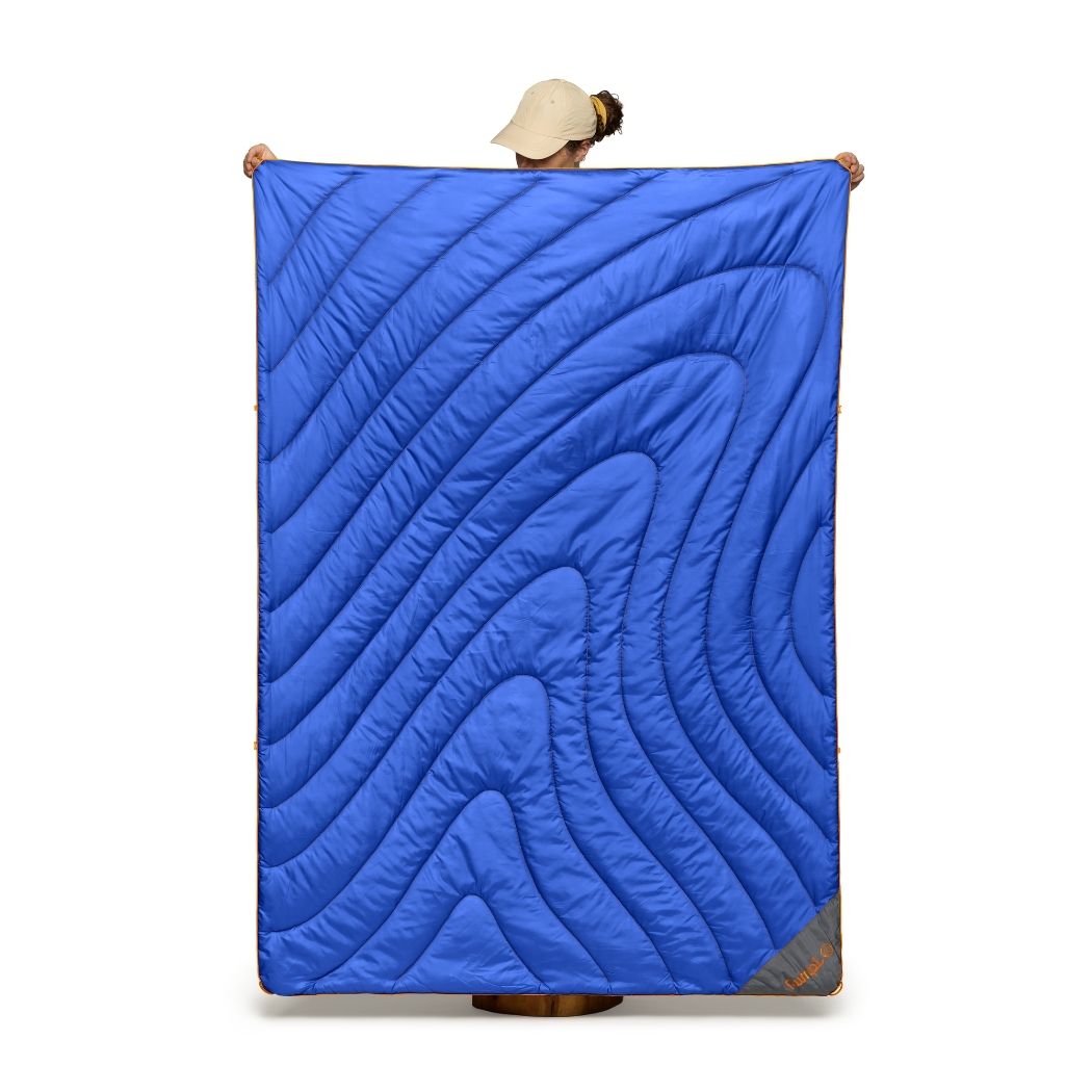 Rumpl Original Puffy Blanket - Burning Blue Original Puffy Blanket - Burning Blue | Rumpl Blankets For Everywhere Solid Original