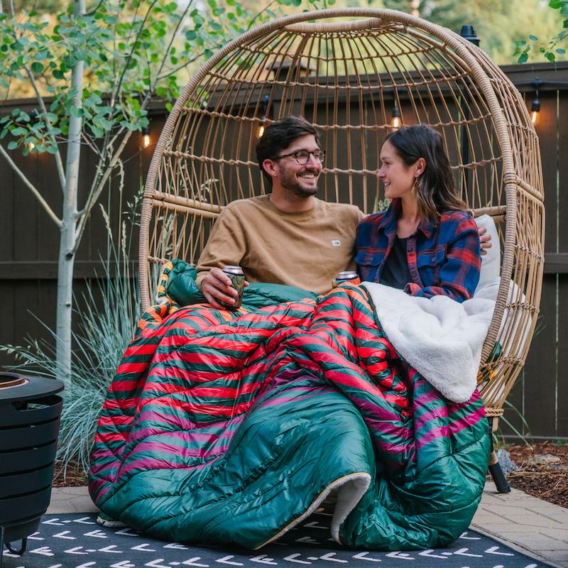 Sherpa Puffy Blanket - Forest Rays