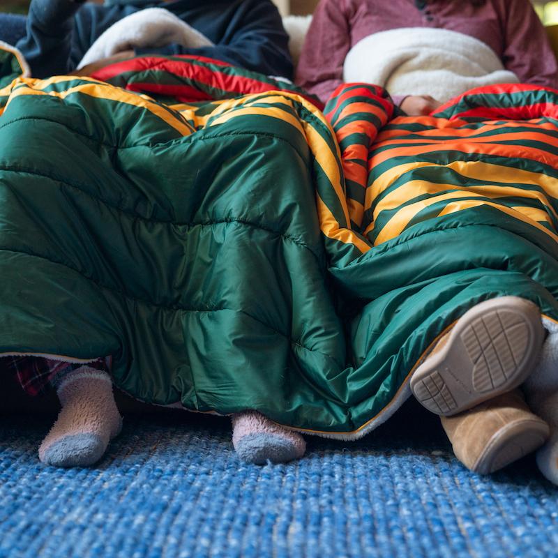 Sherpa Puffy Blanket - Forest Rays