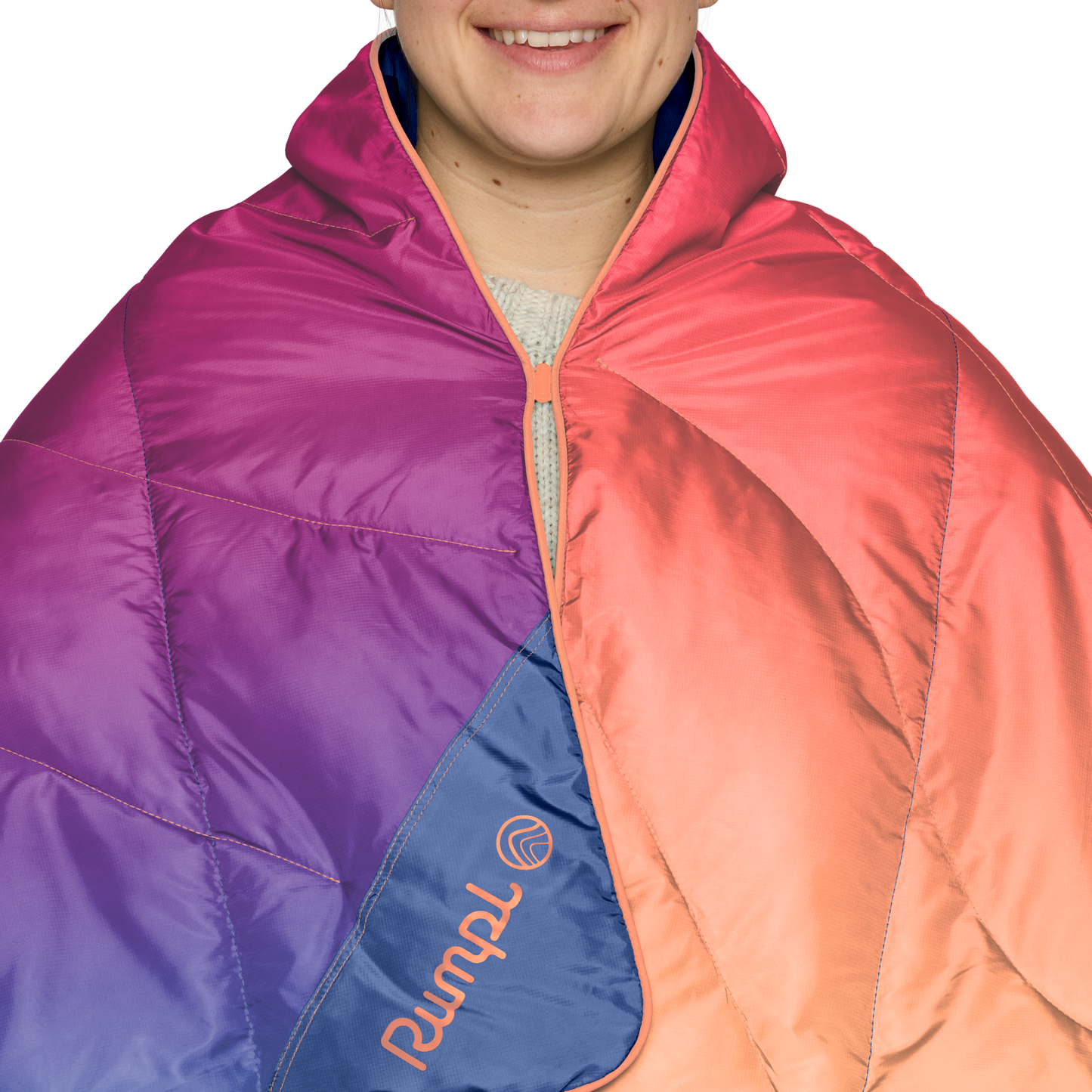 Travel Puffy Blanket - Sunset Spectrum Fade