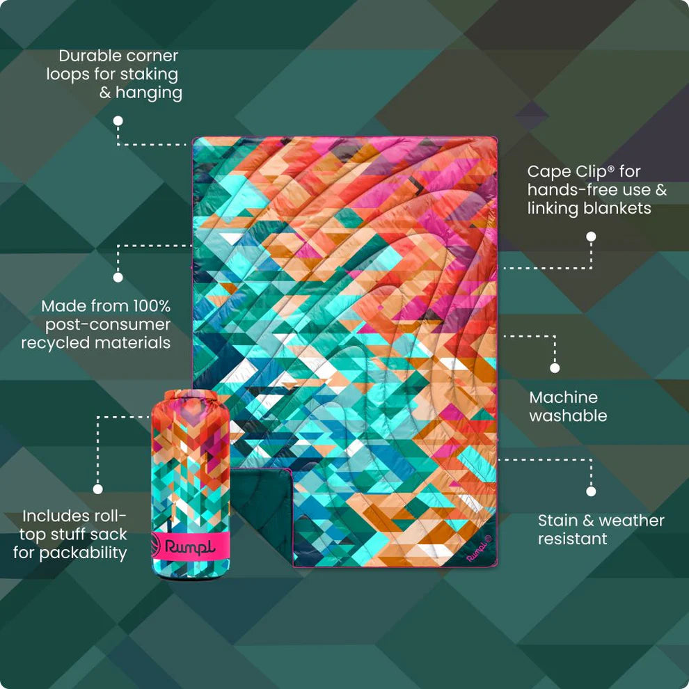 Rumpl Original Puffy Blanket Geo Cool 1p