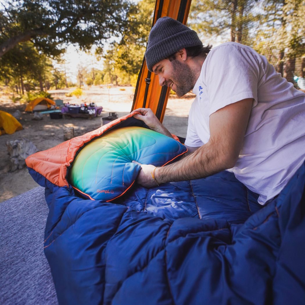 Rumpl The Camp Pillow - Baja Fade The Adjustable Camp Pillow | Rumpl Blankets & Gear Camp Pillow