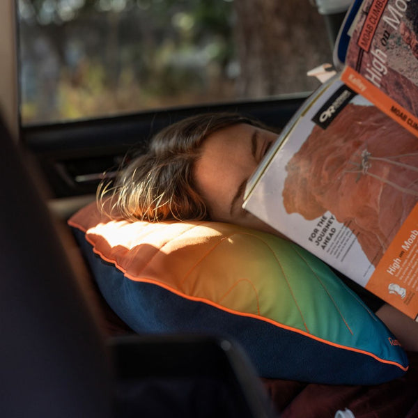 Rumpl The Camp Pillow - Baja Fade The Adjustable Camp Pillow | Rumpl Blankets & Gear Camp Pillow
