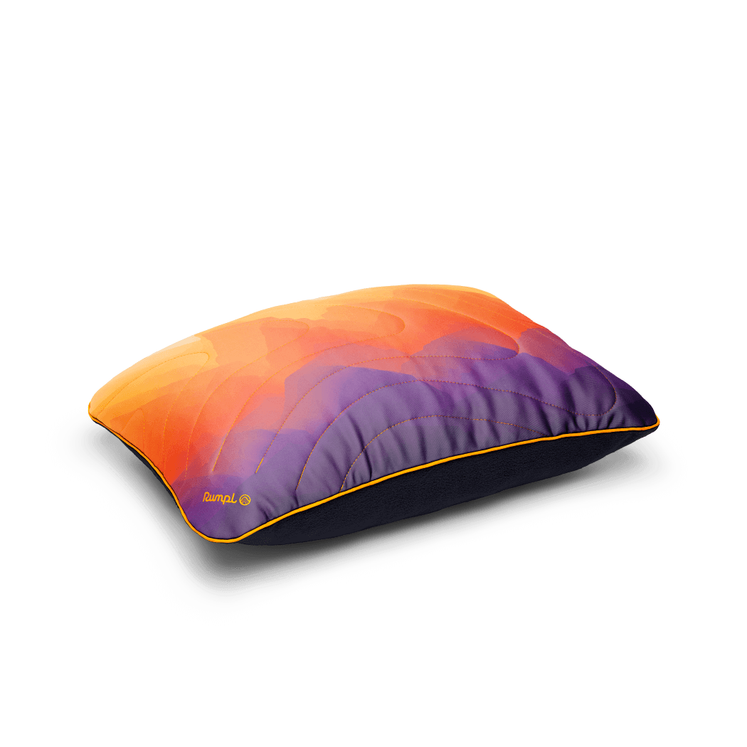 Rumpl The Camp Pillow - Watercolor Glow The Camp Pillow - Magic Mushrooms | Rumpl Blankets For Everywhere Camp Pillow