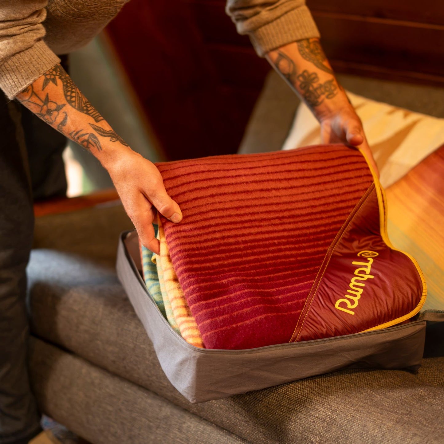 Rumpl Merino Softwool Blanket - Quilted Amber Merino Softwool Blanket - Quilted Amber | Rumpl Blankets For Everywhere Merino SoftWool