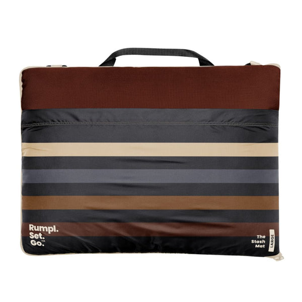 Rumpl Stash Mat - Mocha Mini Stripes Stash Mat - Mocha Mini Stripes | Rumpl Blankets For Everywhere Overland Mat