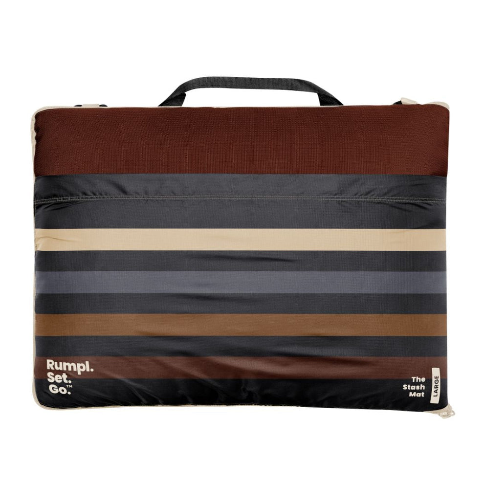 Rumpl Stash Mat - Mocha Mini Stripes Stash Mat - Mocha Mini Stripes | Rumpl Blankets For Everywhere Overland Mat
