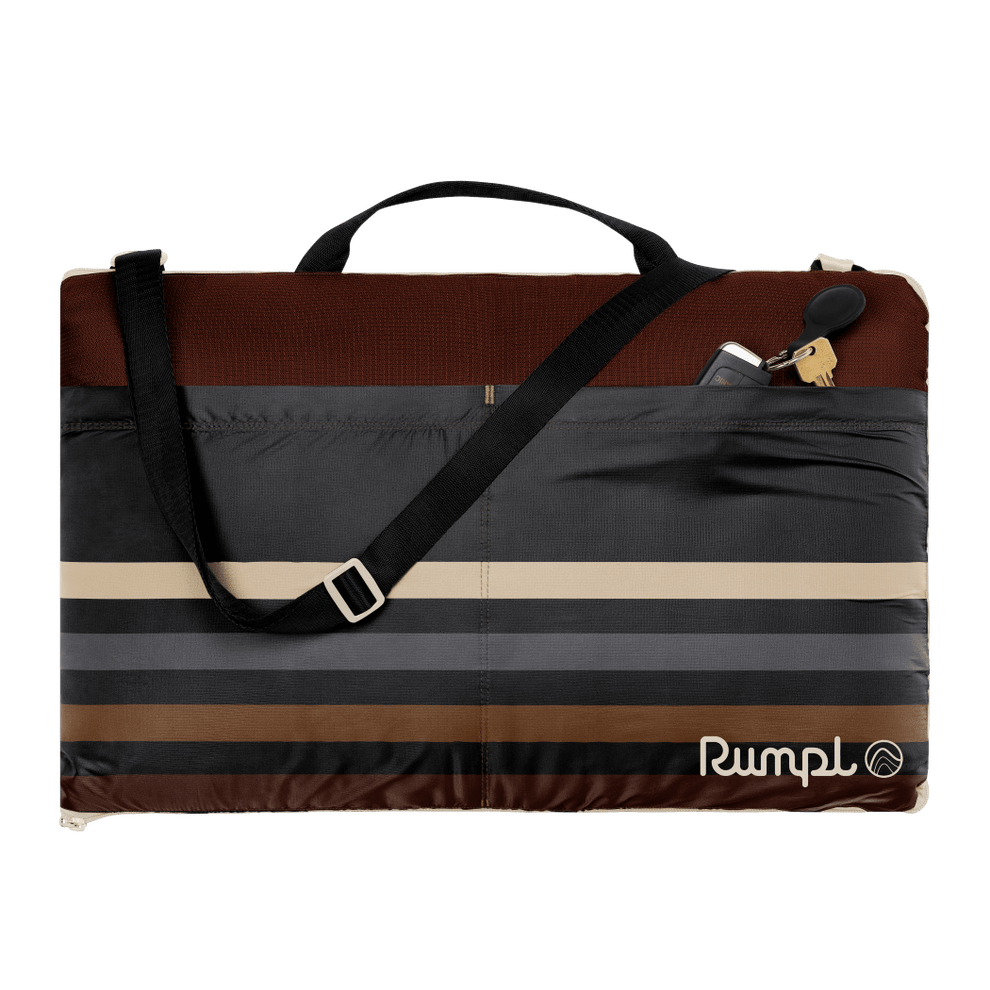 Rumpl Stash Mat XL - Mocha Mini Stripes Stash Mat XL - Mocha Mini Stripes | Rumpl Blankets For Everywhere Overland Mat
