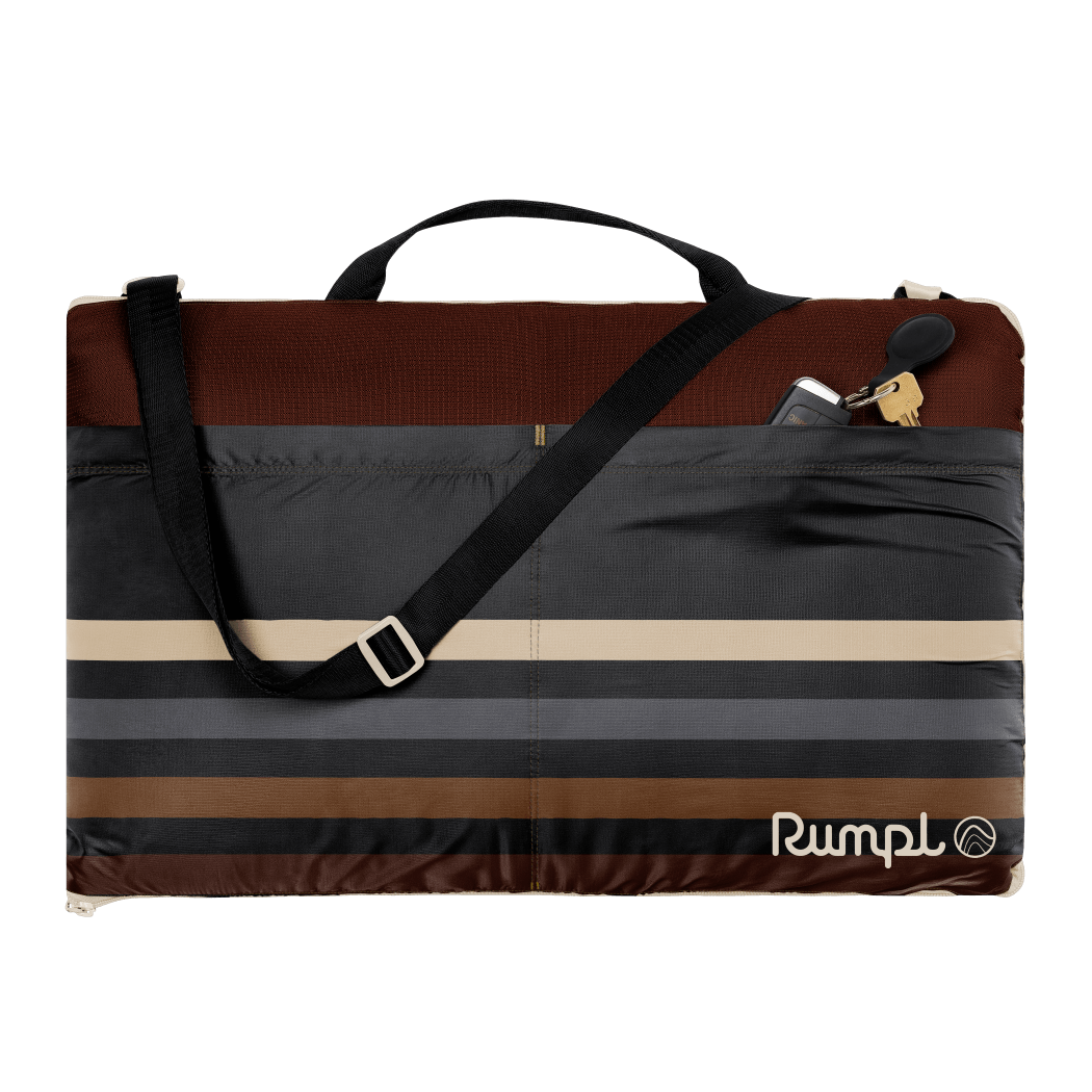 Rumpl Stash Mat XL - Mocha Mini Stripes Stash Mat XL - Mocha Mini Stripes | Rumpl Blankets For Everywhere Overland Mat
