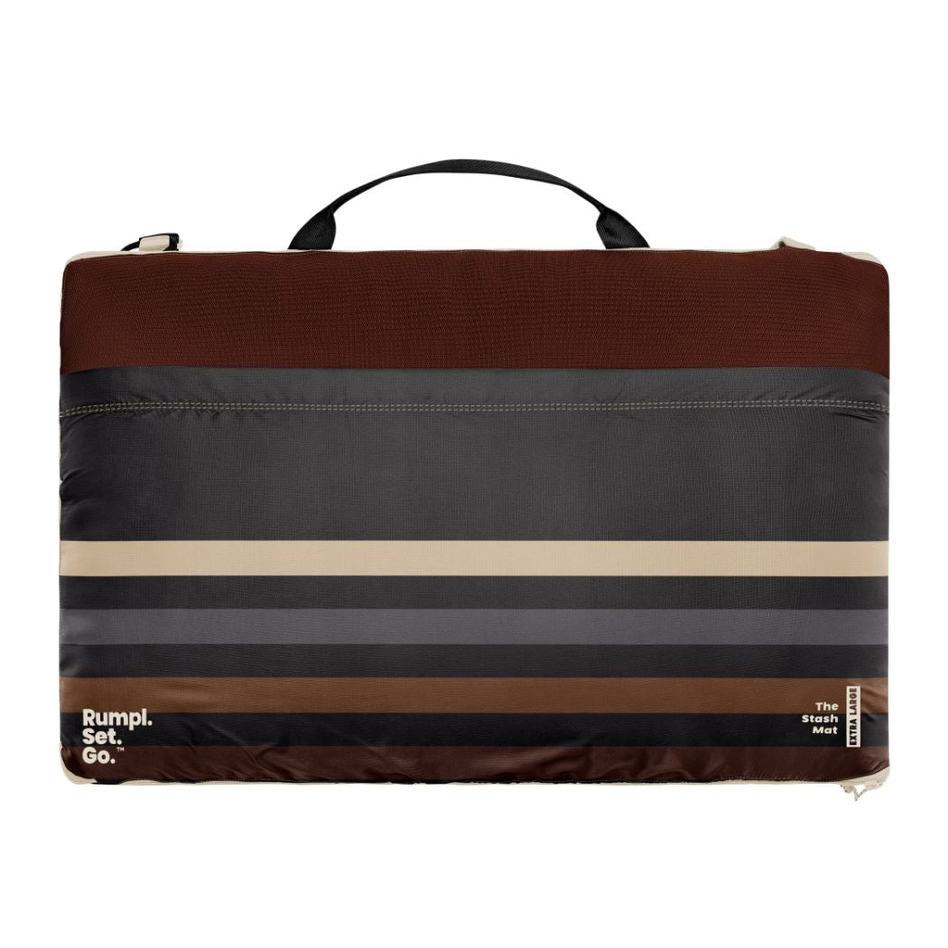 Rumpl Stash Mat XL - Mocha Mini Stripes Stash Mat XL - Mocha Mini Stripes | Rumpl Blankets For Everywhere Overland Mat