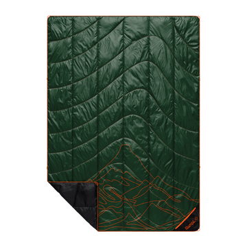 Rumpl Backcountry Puffy Blanket - Mountain Green Peak Backcountry Puffy Blanket - Mountain Green Peak | Rumpl Blankets For Everywhere Print Backcountry Puffy