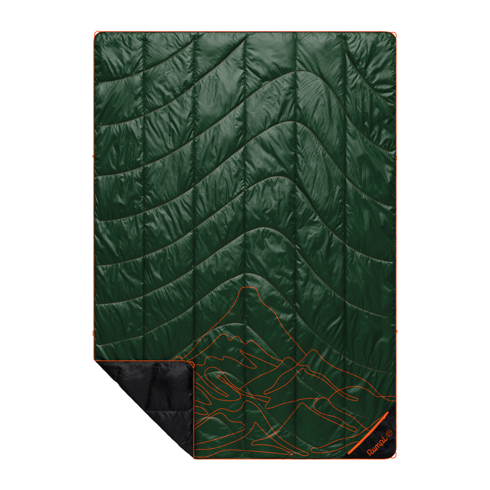 Rumpl Backcountry Puffy Blanket - Mountain Green Peak Backcountry Puffy Blanket - Mountain Green Peak | Rumpl Blankets For Everywhere Print Backcountry Puffy