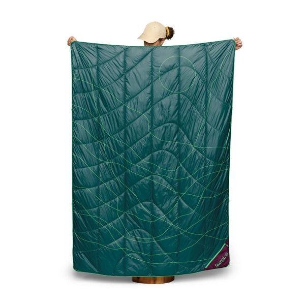 Rumpl Backcountry Puffy Blanket - Trace Valley Moss Backcountry Puffy Blanket - Trace Valley Moss | Rumpl Blankets For Everywhere Printed Backcountry Puffy