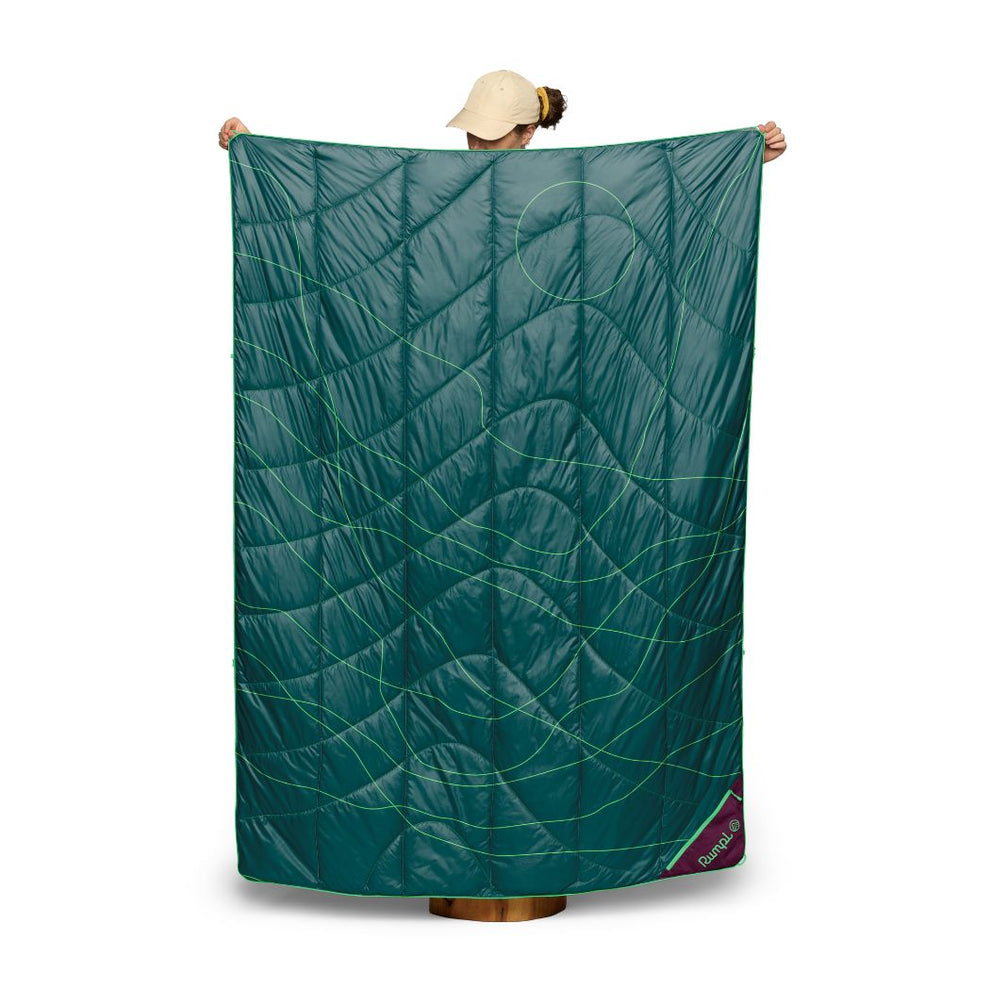 Rumpl Backcountry Puffy Blanket - Trace Valley Moss Backcountry Puffy Blanket - Trace Valley Moss | Rumpl Blankets For Everywhere Printed Backcountry Puffy