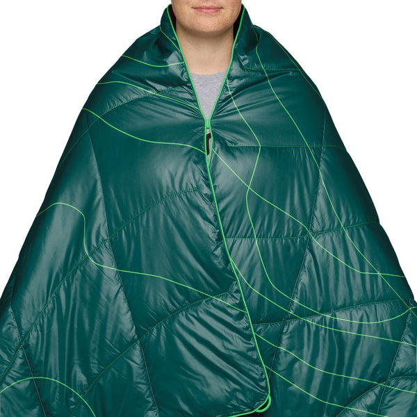 Rumpl Backcountry Puffy Blanket - Trace Valley Moss Backcountry Puffy Blanket - Trace Valley Moss | Rumpl Blankets For Everywhere Printed Backcountry Puffy