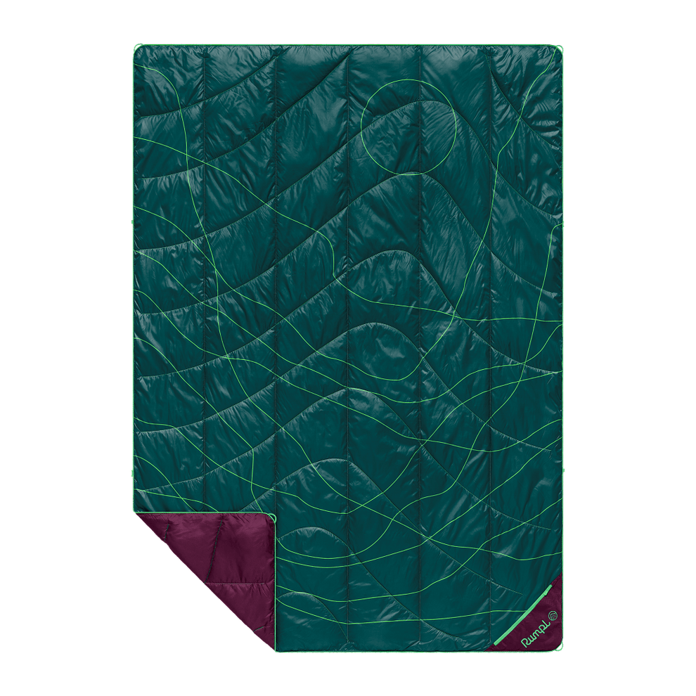 Rumpl Backcountry Puffy Blanket - Trace Valley Moss Backcountry Puffy Blanket - Trace Valley Moss | Rumpl Blankets For Everywhere Printed Backcountry Puffy