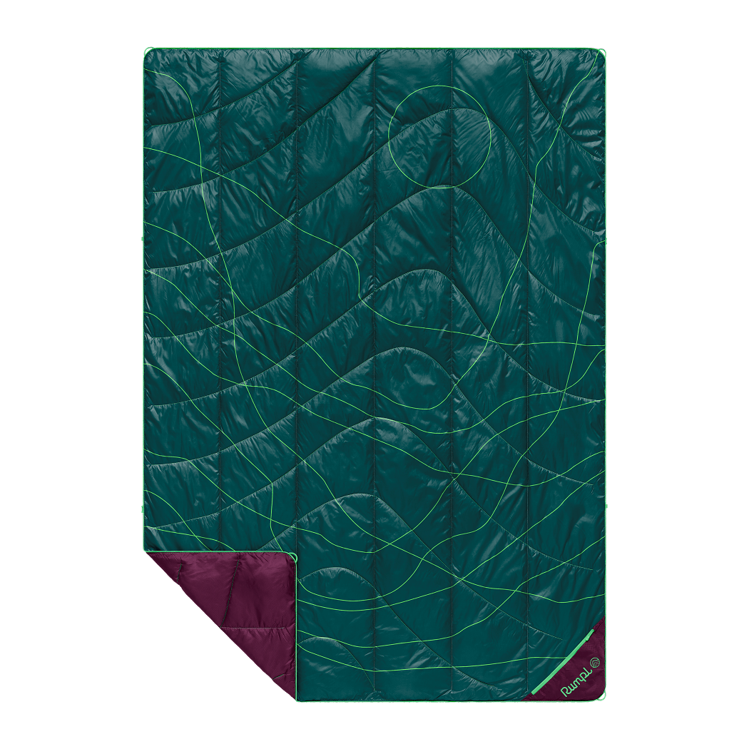 Rumpl Backcountry Puffy Blanket - Trace Valley Moss Backcountry Puffy Blanket - Trace Valley Moss | Rumpl Blankets For Everywhere Printed Backcountry Puffy