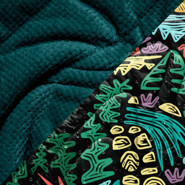 Rumpl Fleece Puffy Blanket - Rae Lang - Protect The Porkies Fleece Puffy Blanket - Protect The Porkies | Rumpl Blankets For Everywhere Printed Fleece Puffy