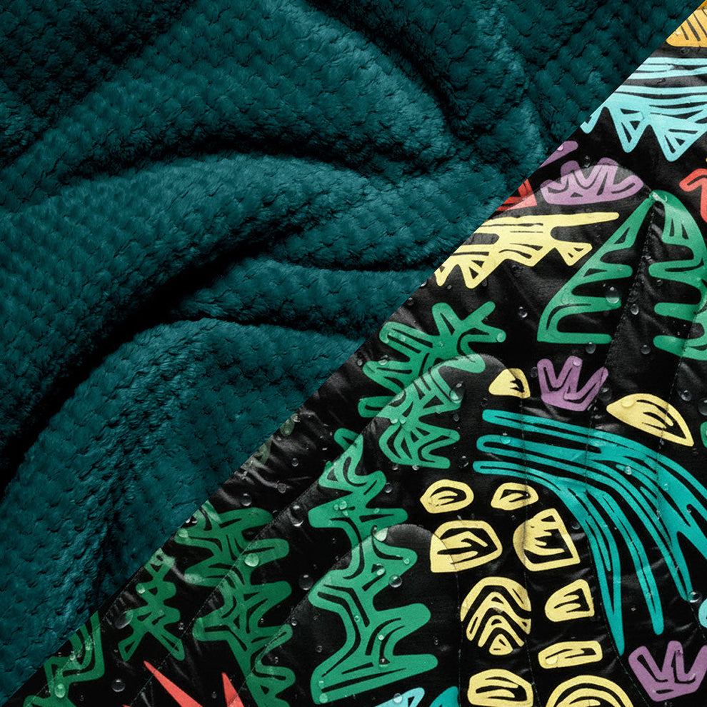 Rumpl Fleece Puffy Blanket - Rae Lang - Protect The Porkies Fleece Puffy Blanket - Protect The Porkies | Rumpl Blankets For Everywhere Printed Fleece Puffy