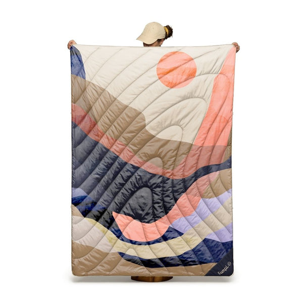 Rumpl Fleece Puffy Blanket - Valley Dawn Fleece Puffy Blanket - Valley Dawn | Rumpl Blankets For Everywhere Printed Fleece Puffy