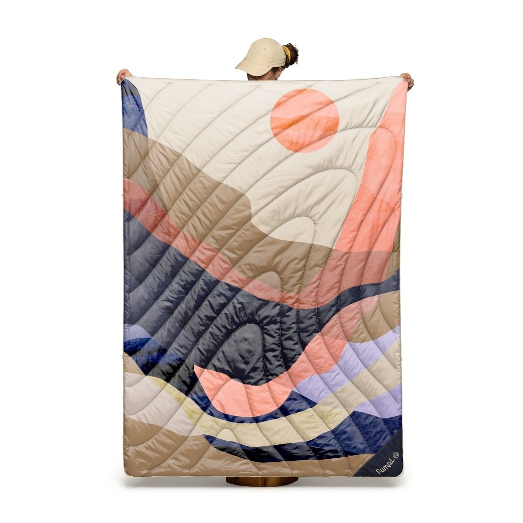 Rumpl Fleece Puffy Blanket - Valley Dawn Fleece Puffy Blanket - Valley Dawn | Rumpl Blankets For Everywhere Printed Fleece Puffy