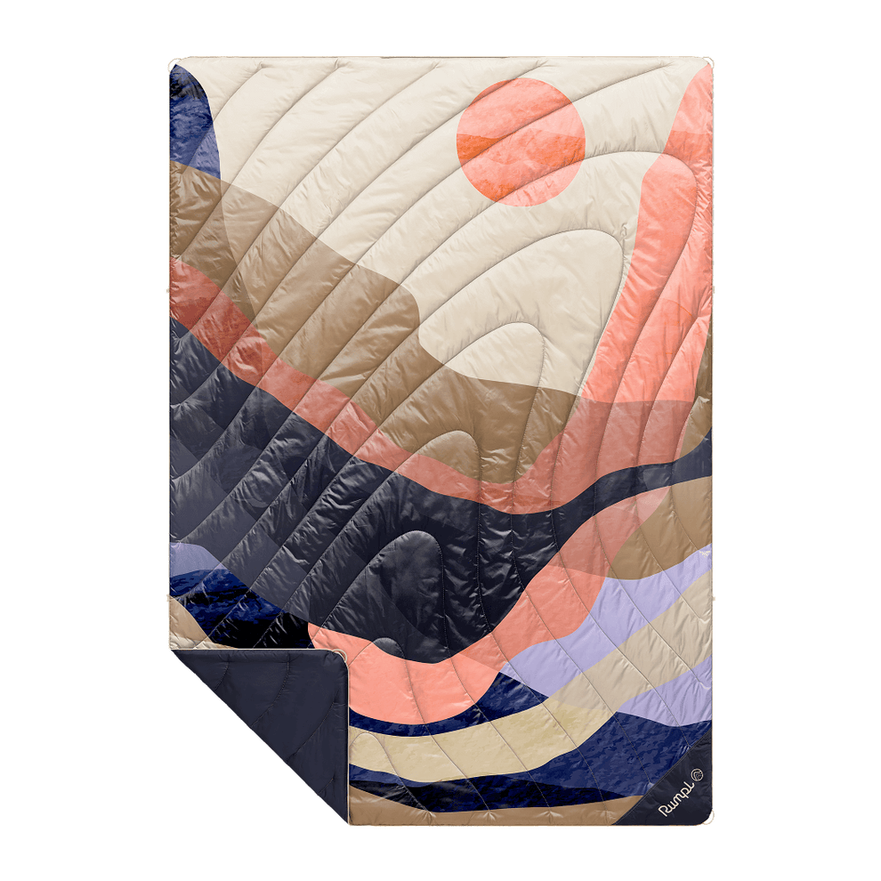 Rumpl Fleece Puffy Blanket - Valley Dawn Fleece Puffy Blanket - Valley Dawn | Rumpl Blankets For Everywhere Printed Fleece Puffy