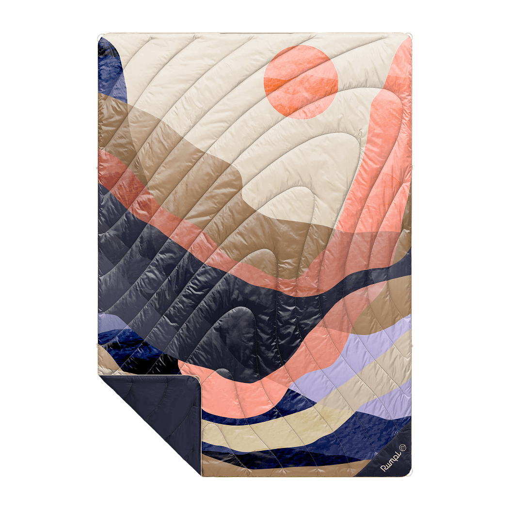 Rumpl Fleece Puffy Blanket - Valley Dawn Fleece Puffy Blanket - Valley Dawn | Rumpl Blankets For Everywhere Printed Fleece Puffy