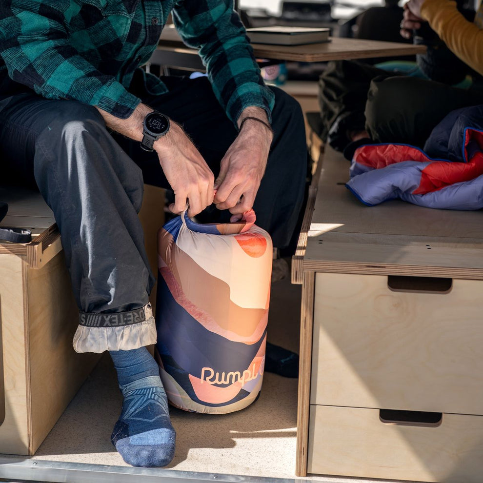 Rumpl Fleece Puffy Blanket - Valley Dawn Fleece Puffy Blanket - Valley Dawn | Rumpl Blankets For Everywhere Printed Fleece Puffy