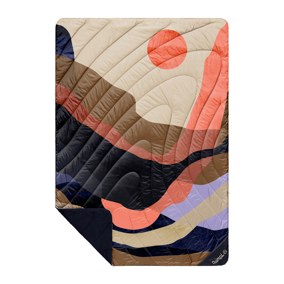 Rumpl Fleece Puffy Blanket - Valley Dawn Fleece Puffy Blanket - Valley Dawn | Rumpl Blankets For Everywhere Printed Fleece Puffy