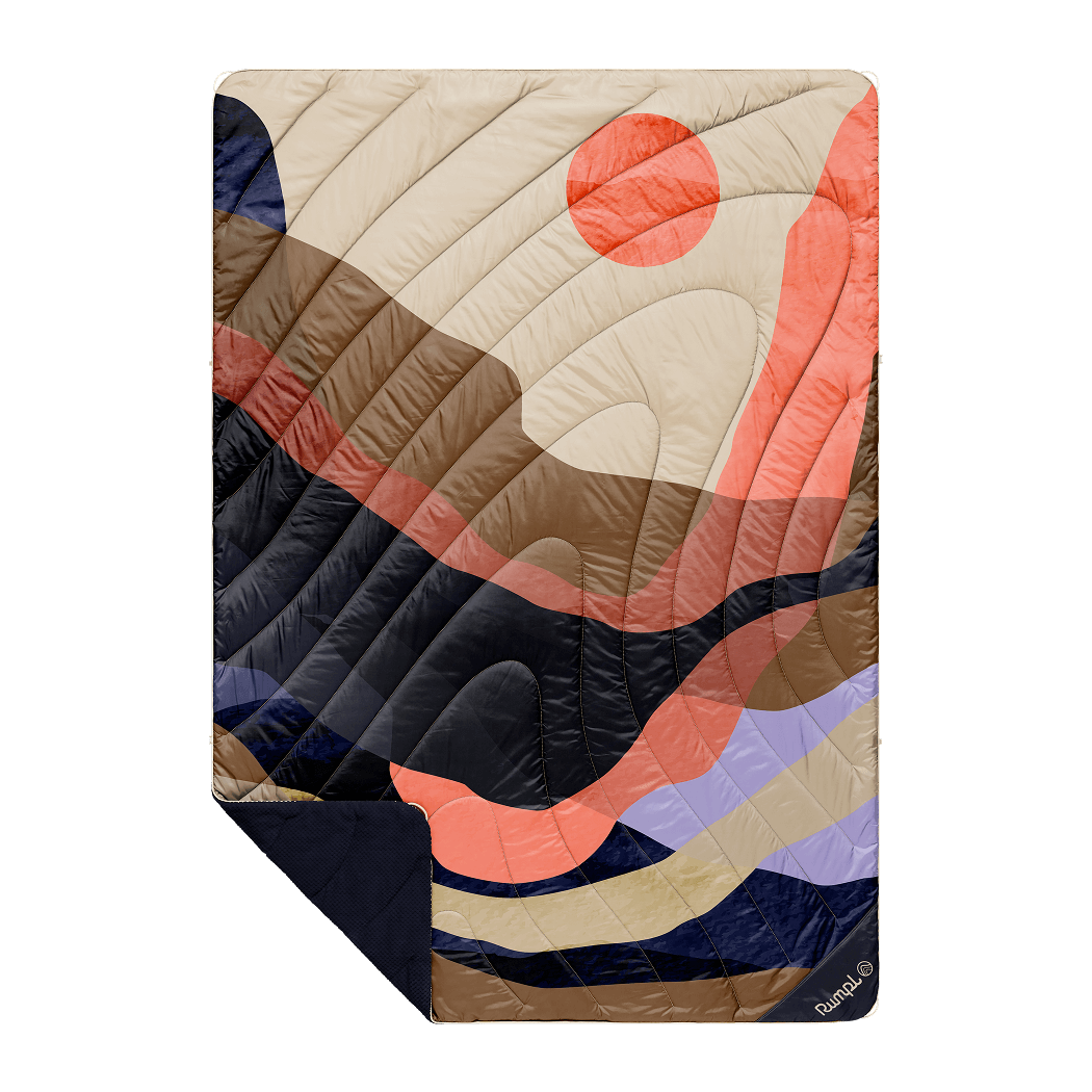Rumpl Fleece Puffy Blanket - Valley Dawn Fleece Puffy Blanket - Valley Dawn | Rumpl Blankets For Everywhere Printed Fleece Puffy