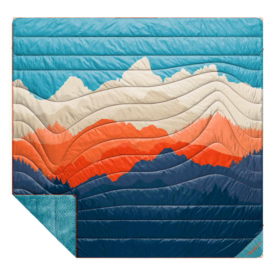 Rumpl Fleece Puffy 2 Person Blanket - Teton Glow Fleece Puffy 2 Person Blanket - Teton Glow | Rumpl Blankets For Everywhere Printed Fleece Puffy