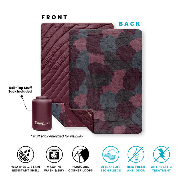 Rumpl Fleece Puffy Throw Blanket - Puzzled Fig Fleece Puffy Throw Blanket - Puzzled Fig | Rumpl Blankets For Everywhere Printed Fleece Puffy