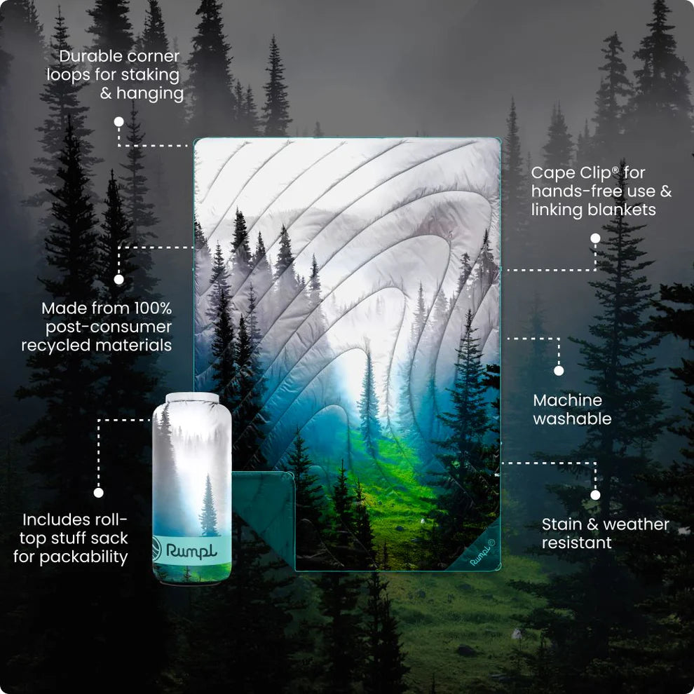 Rumpl Olympic Fog Original Puffy Recycled Blanket Pressland General