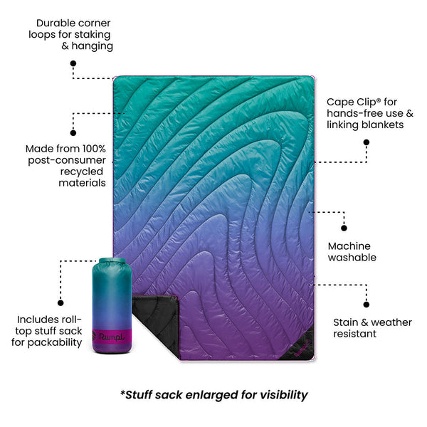 Rumpl Original Puffy Blanket - Deep Violet Fade Original Puffy Blanket - Deep Violet Fade | Rumpl Blankets For Everywhere Printed Original