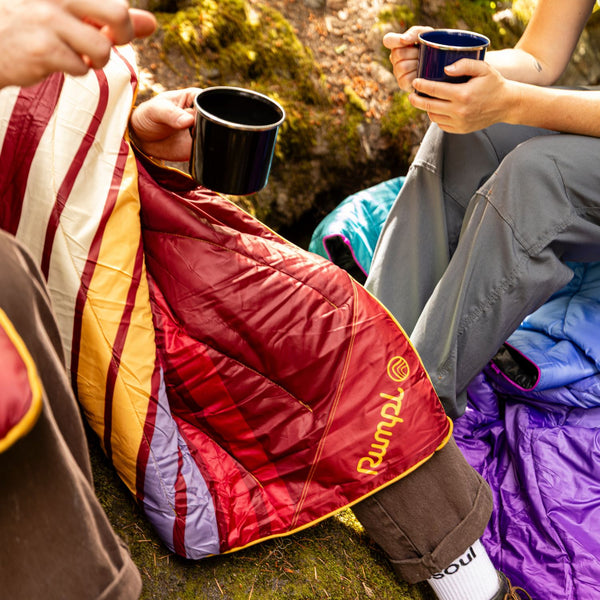 Rumpl Original Puffy Blanket - Fig Retro Reflection Original Puffy Blanket - Fig Retro Reflection | Rumpl Blankets For Everywhere Printed Original