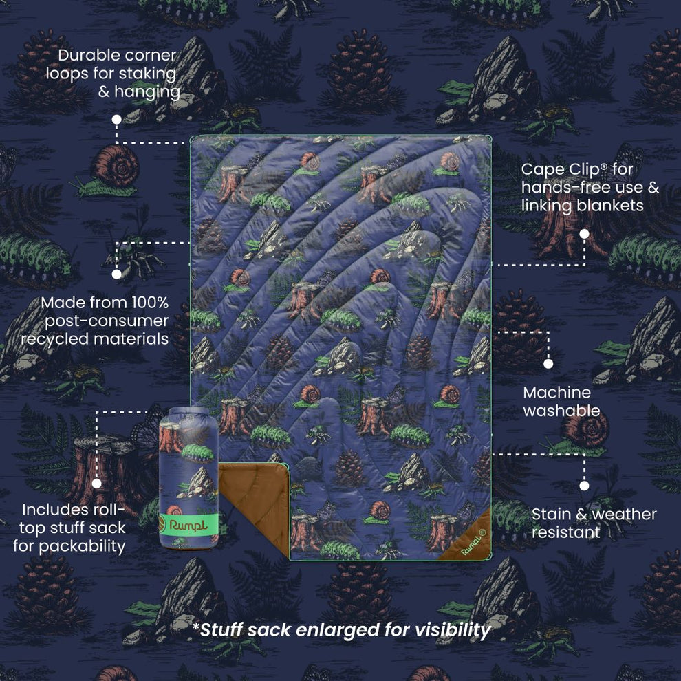 Rumpl Original Puffy Blanket - Forest Floor Original Puffy Blanket - Forest Floor | Rumpl Blankets For Everywhere Printed Original