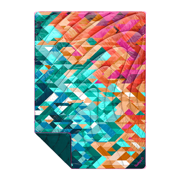 Rumpl Original Puffy Blanket - Geo Cool Geo Blankets | Rumpl Blankets For Everywhere Printed Original
