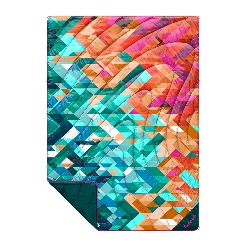 Rumpl Original Puffy Blanket - Geo Cool Geo Blankets | Rumpl Blankets For Everywhere Printed Original