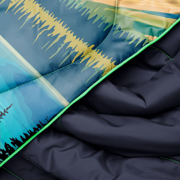 Rumpl Original Puffy Blanket - Glacier National Park National Parks Blankets | Rumpl Blankets For Everywhere Printed Original