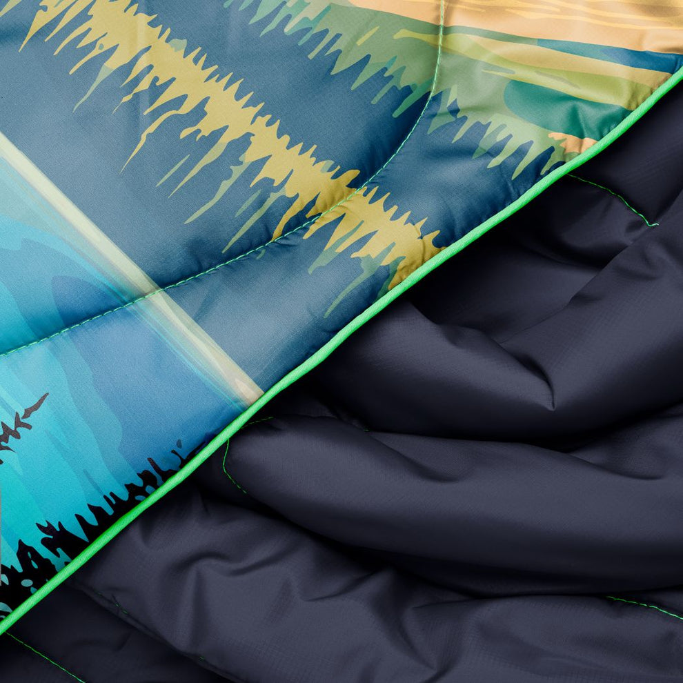 Rumpl Original Puffy Blanket - Glacier National Park National Parks Blankets | Rumpl Blankets For Everywhere Printed Original