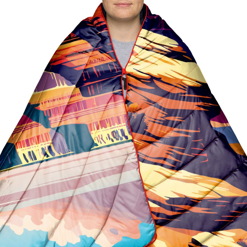 Rumpl Original Puffy Blanket - Grand Canyon National Park Zion National Park Blanket | Rumpl Outdoor Blankets Printed Original