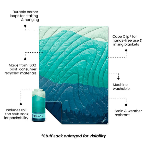 Rumpl Original Puffy Blanket - Seascape Ridge Mountains Original Puffy Blanket - Seascape Ridge Mountains | Rumpl Blankets For Everywhere Printed Original