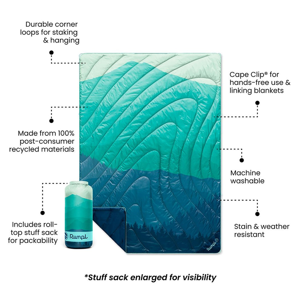 Rumpl Original Puffy Blanket - Seascape Ridge Mountains Original Puffy Blanket - Seascape Ridge Mountains | Rumpl Blankets For Everywhere Printed Original