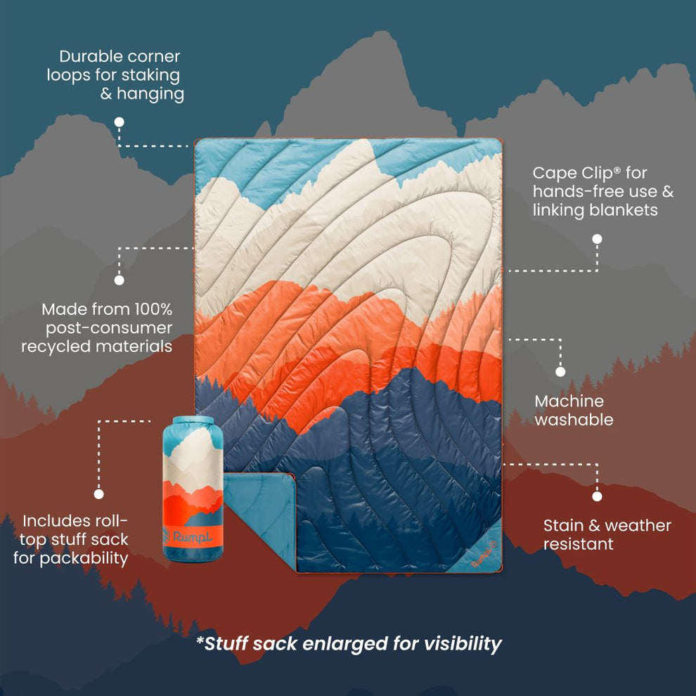 Rumpl Original Puffy Blanket - Teton Glow Original Puffy Blanket - Teton Glow | Rumpl Blankets For Everywhere Printed Original