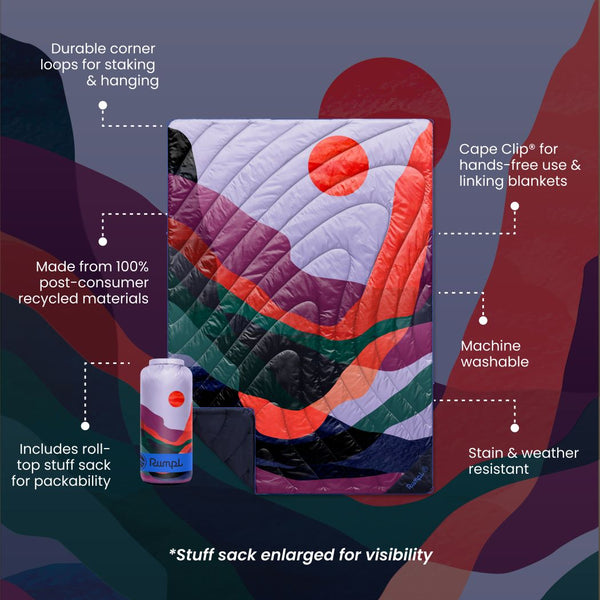 Rumpl Original Puffy Blanket - Valley Dusk Original Puffy Blanket - Valley Dusk | Rumpl Blankets For Everywhere Printed Original