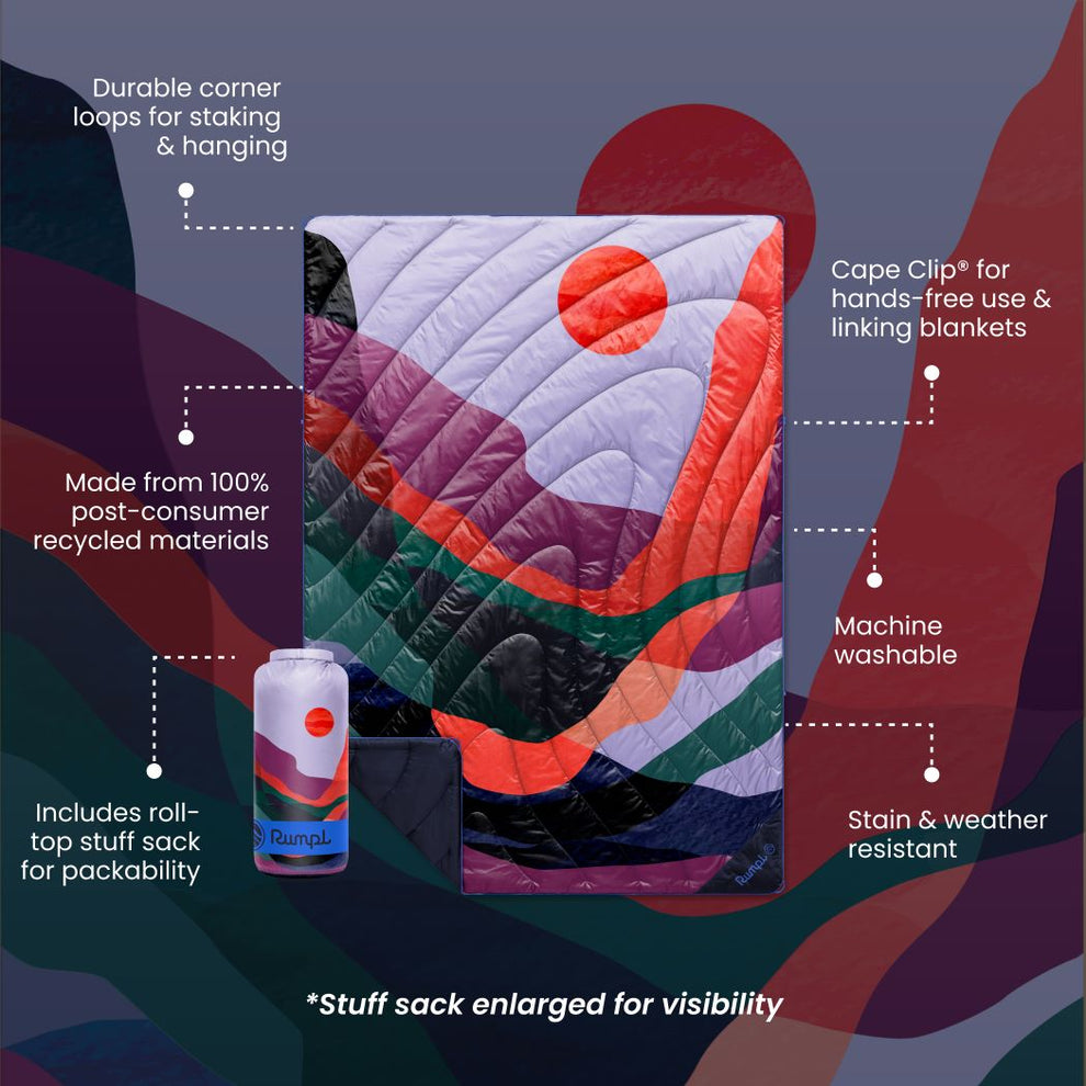 Rumpl Original Puffy Blanket - Valley Dusk Original Puffy Blanket - Valley Dusk | Rumpl Blankets For Everywhere Printed Original