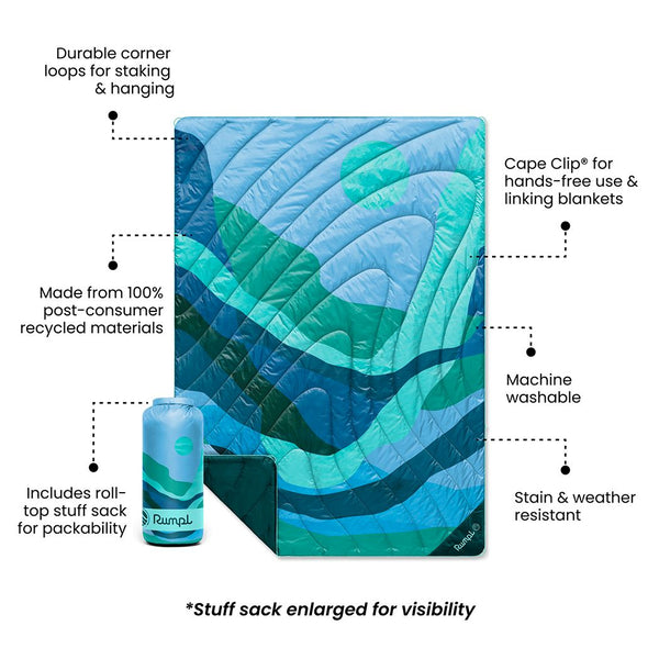 Rumpl Original Puffy Blanket - Valley Seascape Original Puffy Blanket - Valley Seascape | Rumpl Blankets For Everywhere Printed Original