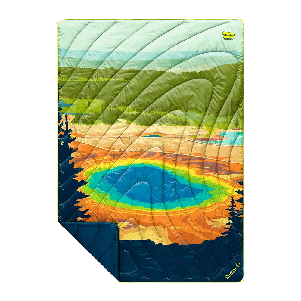 Rumpl Original Puffy Blanket - Yellowstone National Park Yellowstone National Park Blanket | Rumpl Blankets For Everywhere Printed Original