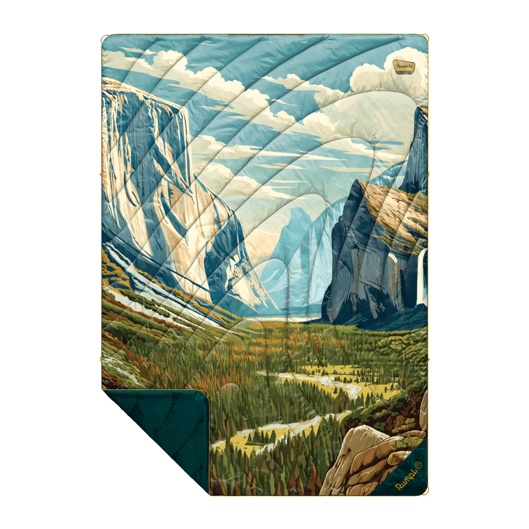 Rumpl Original Puffy Blanket - Yosemite National Park Yosemite National Park Blanket | Rumpl Blankets For Everywhere Printed Original