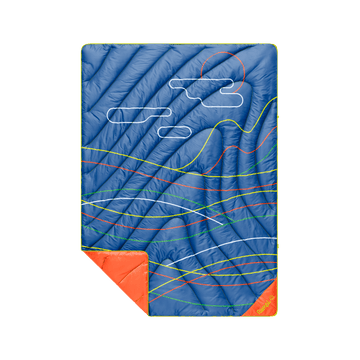 Rumpl Original Puffy Throw Blanket - New Wave Blue Original Puffy Throw Blanket - New Wave Blue | Rumpl Blankets For Everywhere Printed Original